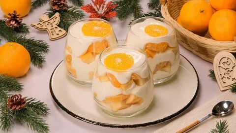 Десерт новогодний с мандаринами