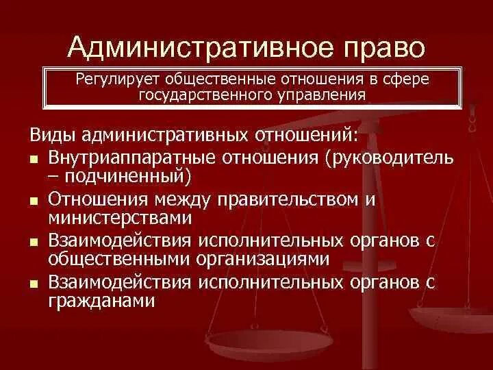 И регулируемая обществом форма отношений. Административное право. Административное прав. Административное право регулирует общественные отношения. Сфера общественных отношений регулируемых административным правом.