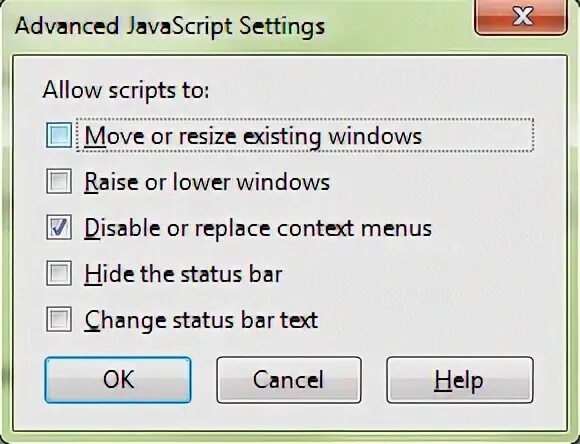 Javascript setting