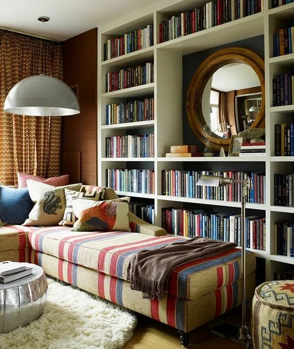 Bedrooms Bookshelves: 23 Inspirational Examples For Those Who Love To Sleep Near