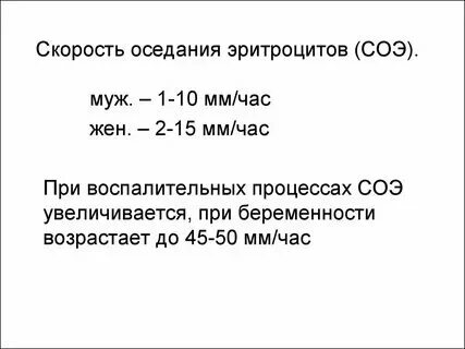 Скорость оседания эритроцитов 15 у женщины