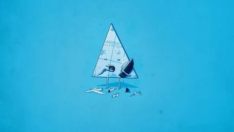 threadless blue minimalism simple triangle anime bermuda Full HD wallpapers...