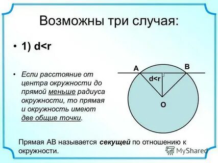 Как доказать что хорда меньше диаметра