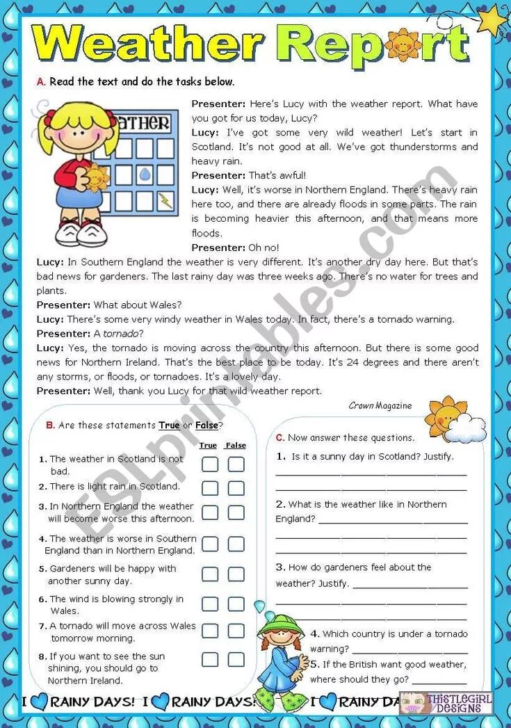 Reading задание 6. Английский упражнения weather reading. Weather Worksheets 6 класс. Weather tasks. Worksheets on weather.