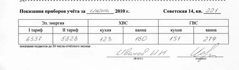 Показание счетчиков в реутове