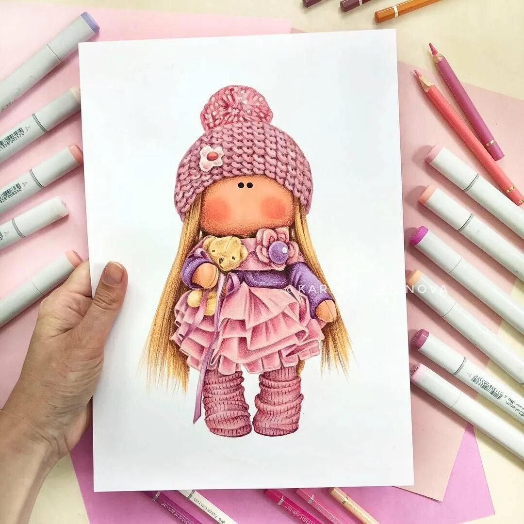 Акварельные иллюстрации куклы. Кукла маркерами. Интерьерная кукла акварель. Карина ясинова иллюстрации куклы. Машка убивашка блайз.
