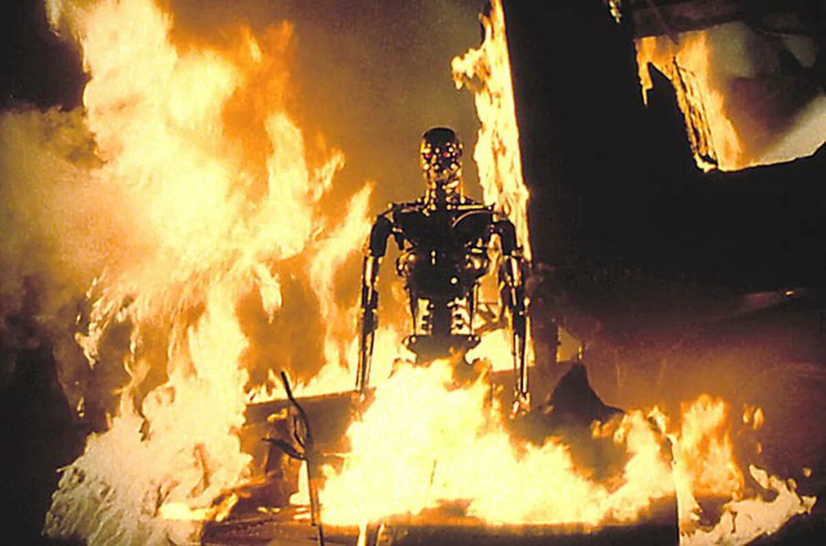 В огне том 1. Терминатор 1984 эндоскелет. Терминатор в огне 1984.