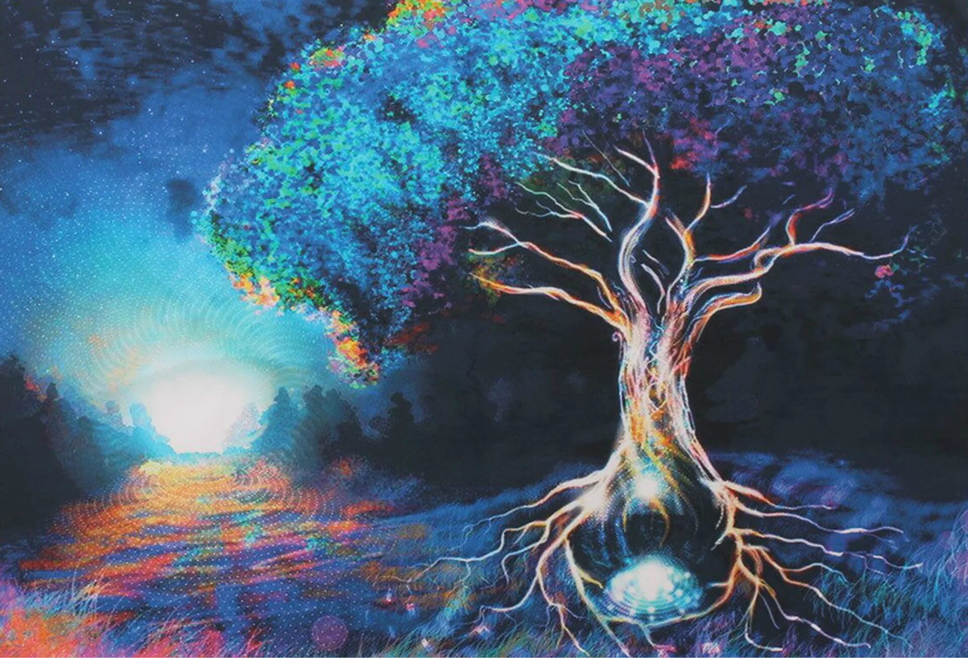 Древо рымин слушать. Дерево жизни. Красивое дерево жизни. Дерево психоделика. Дерево жизни космос.