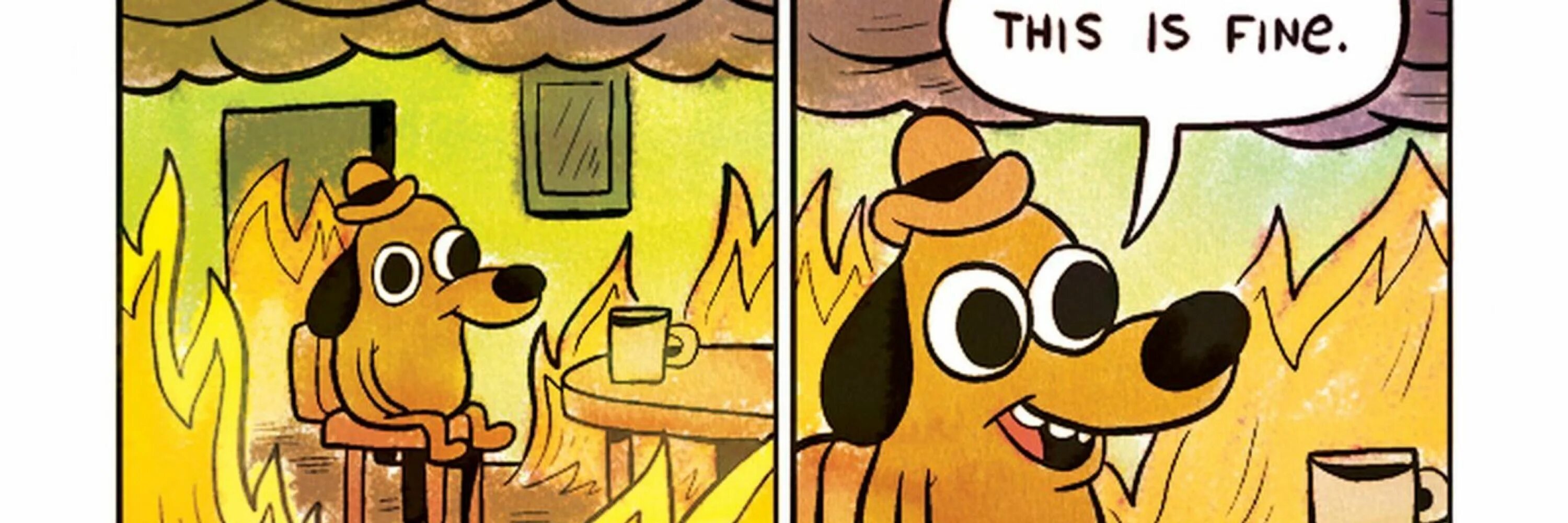 I fine can go. Собака в огне. собака горит в доме. this is fine. мем собака в горящем доме.