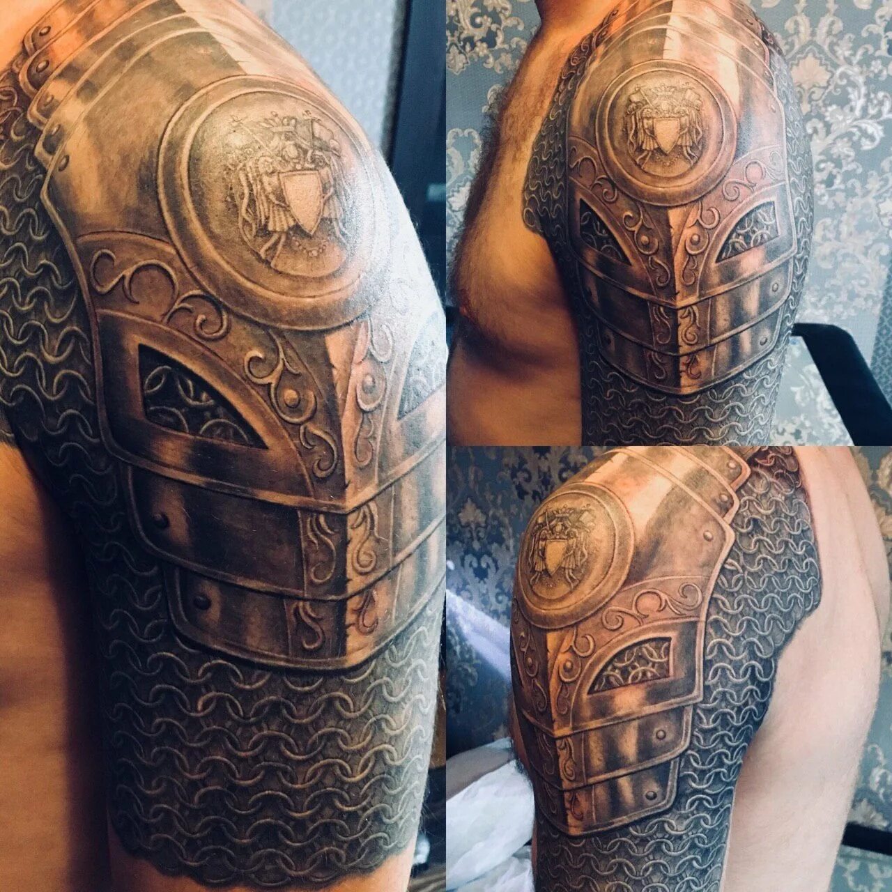 Доспехи гладиаторов древнего рима тату. Тату доспех на плече лев. Тату доспехи. Кольчуга мужская доспех на плечо. Тату доспехи кольчуга.
