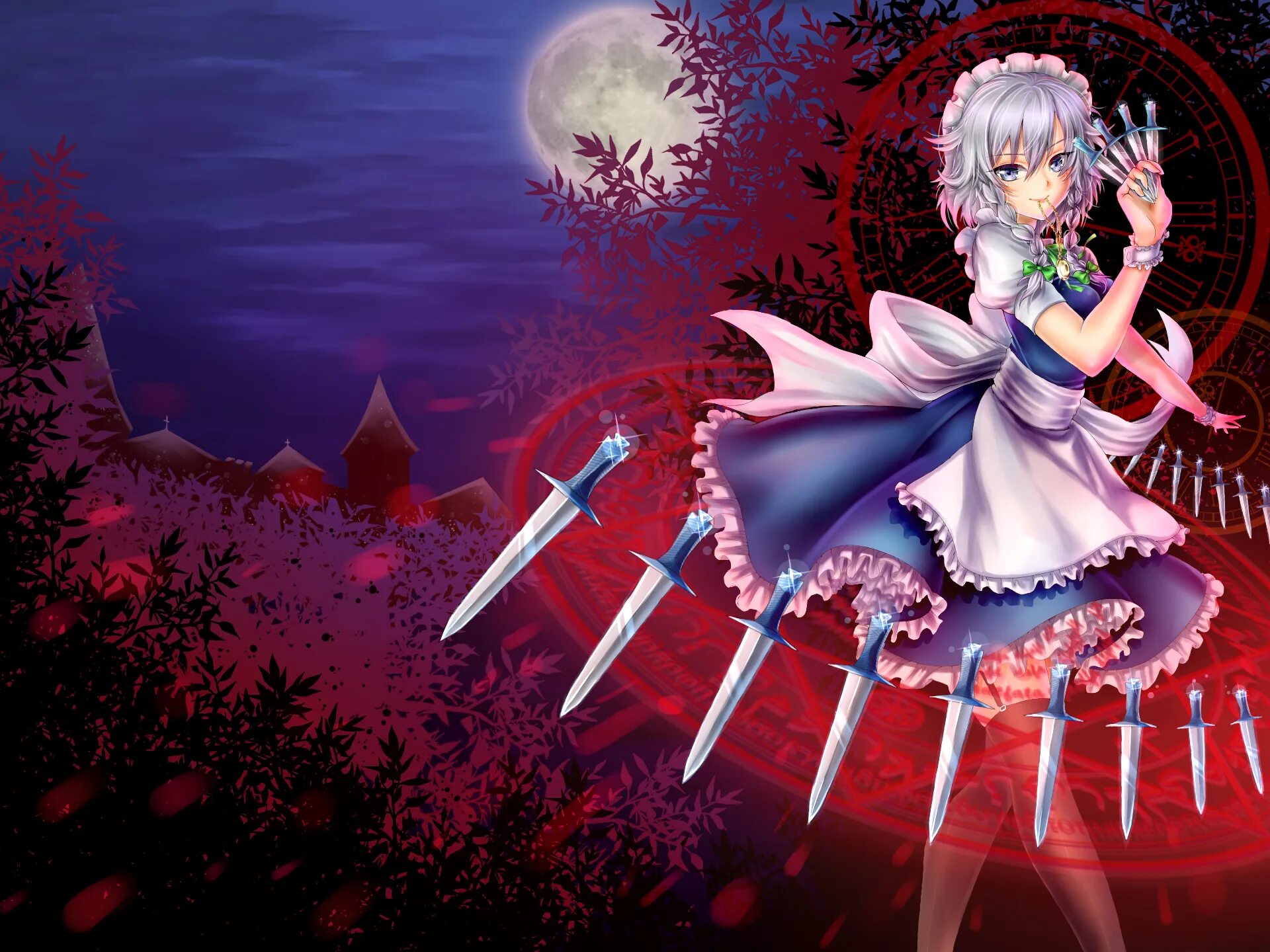 Touhou project 6. Тохо проджект сакуя. сакуя изаёй. touhou project сакуя.