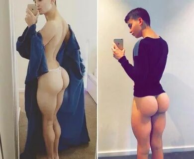 Ruby Rue shows off his curvy behind.