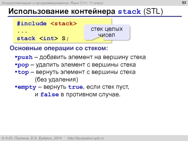 Стек целых чисел. Добавление элемента в стек. Вершина стека с++. Вывести элементы Stack. C srack язык программирования.