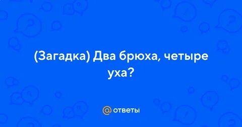 Два брюшка четыре ушка ответ на загадку