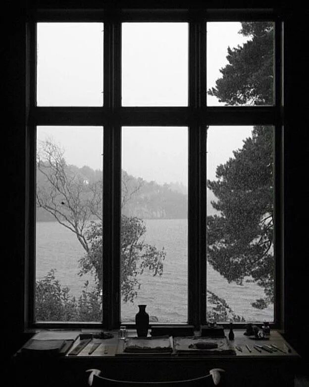 У окна. Темное окно. Черные окна. Природа за окном.