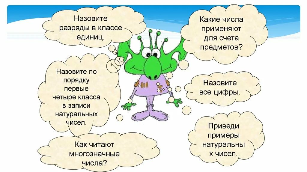 Назовите по порядку первые четыре класса в записи натуральных чисел. Назовите разряды в классе единиц. Назовите по порядку первые 4 класса в записи натуральных чисел. Назовите по порядку 1 4 класса записи натуральных чисел.