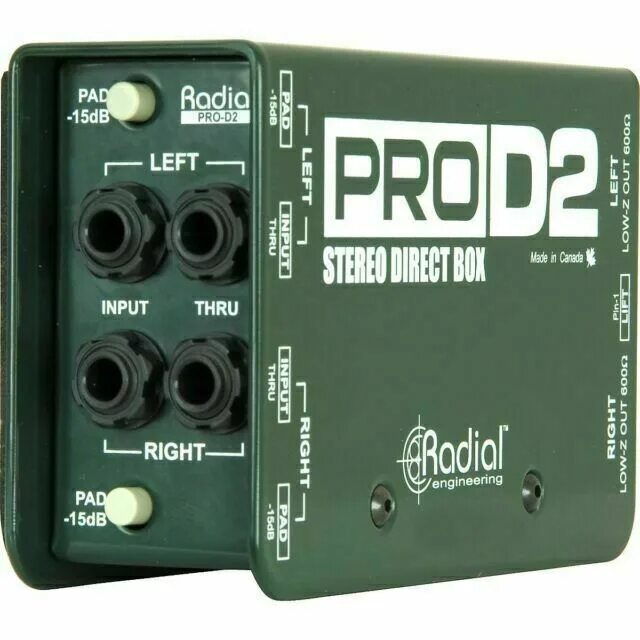 Пассивный инструмент. Radial Pro d2. D-Box Radial Pro d2. Директ-бокс Radial Pro d2. Стерео di-Box.