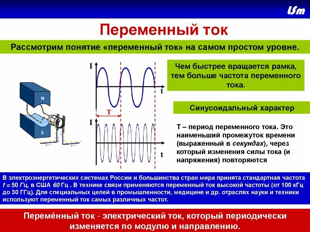 Частота переменного тока физика. Параметры постоянного и переменного тока. Понятие переменного электрического тока. Основные характеристики постоянного и переменного тока. Переход на другую частоту