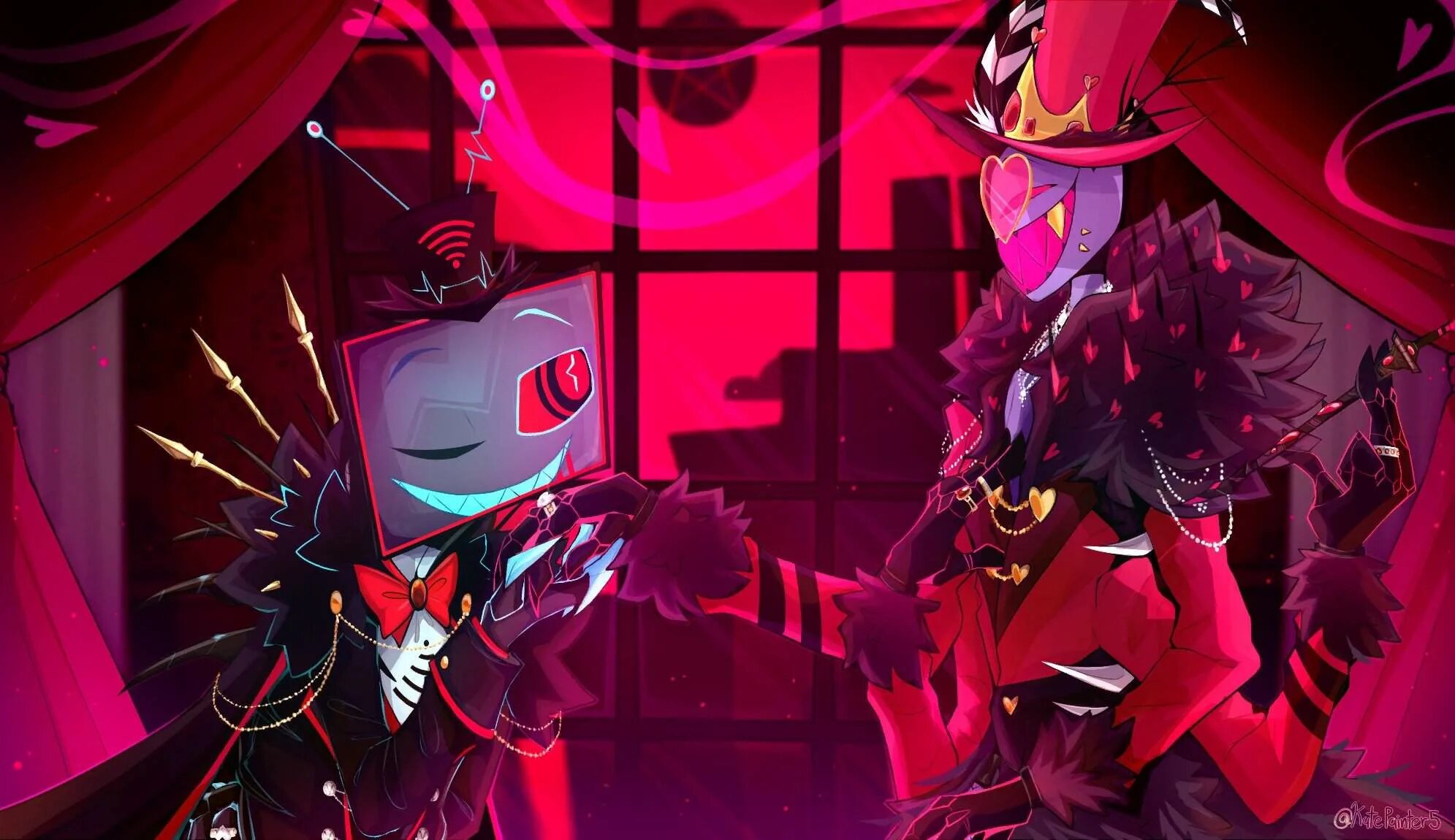 отель хазбин аластор и энджел. аластор и вокс 18. отель хазбин аластор и вокс шип. валентино вокс вельвет. отель хазбин валентино и вокс и вельвет.