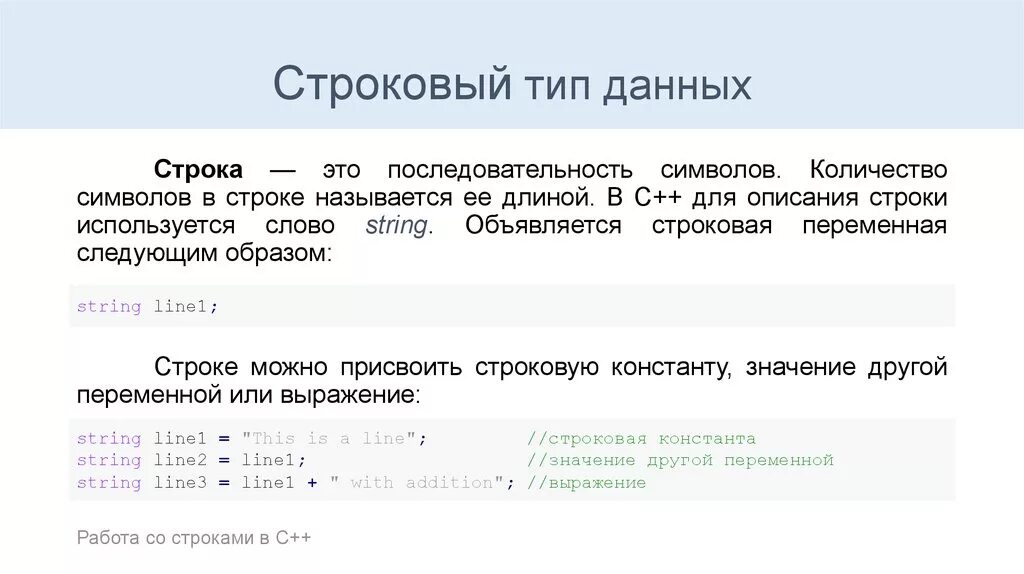 Примеры строковых данных. Типы данных переменных с++. Строковый Тип данных в c++. Типы данных с++ строка. Тип данных строка в c++.