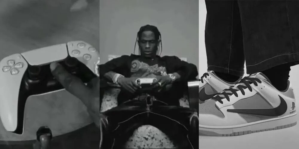 Перевернутые найк. Коллаборация Nike PLAYSTATION Travis Scott. Nike x Sony PLAYSTATION X Travis Scott. Nike SB PLAYSTATION X Travis Scott. Найк коллаборация с Трэвисом Скоттом.