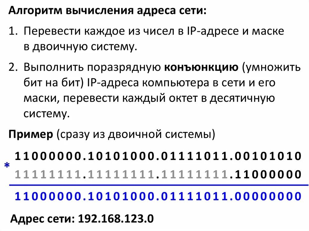 Ip адрес компьютерной сети. Поразрядная конъюнкция. Адрес сети. IP адресация и маска сети. Маска подсети в двоичном виде.