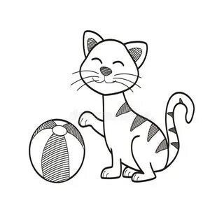 Как нарисовать играющего котенка