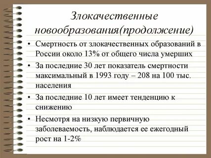 Коды злокачественных новообразований