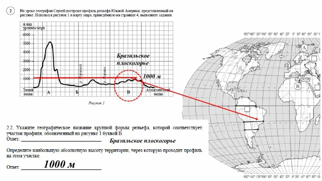 Впр по гео. Профиль рельефа Южной Америки 7 класс география. Профиль Южной Америки по экватору. Профиль рельефа Южной Америки по Южному тропику. Профили рельефа материков.