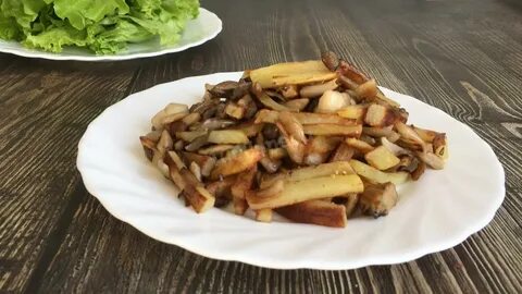 Жареная картошка с сухими грибами