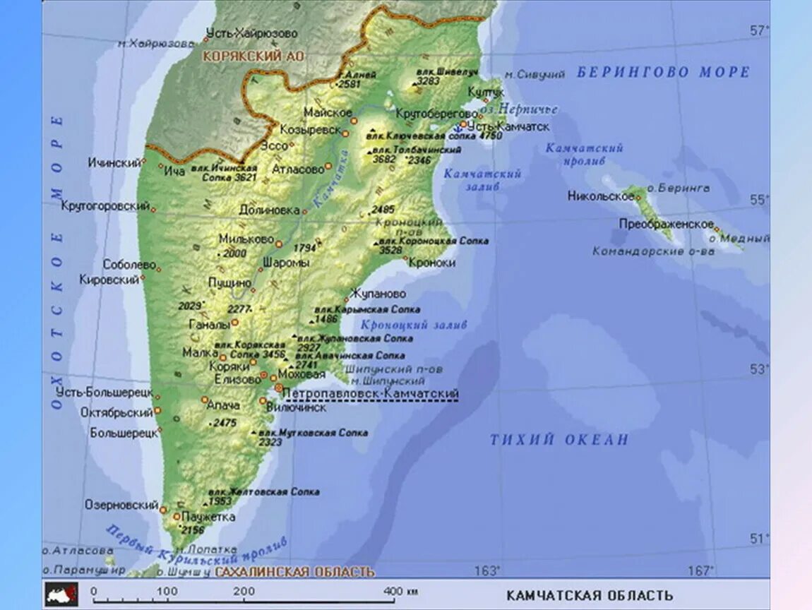 Где находится хай. Карта Камчатский край Петропавловск Камчатский. Камчатский полуостров на карте. Где находится Камчатский край на карте. Камчатка на карте России Петропавловск-Камчатский.