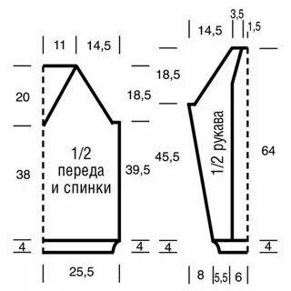 Схема рукава свитера
