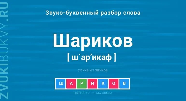 Разбор по слову шариков.