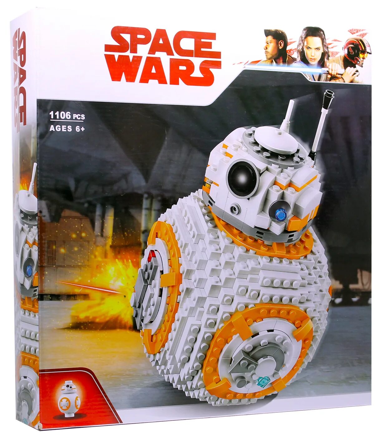 Конструктор Звездные войны дроид BB-8 10906, 1106 дет.. Space Wars конструктор 10906. Товар / конструктор Звездные войны BB-8 1106 деталей.