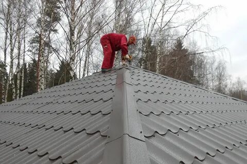 Вальмовая крыша металлочерепица монтаж