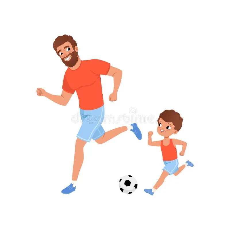 Папа и сын футбол. Отец и сын играют в футбол рисунок. Папа с сыном играют в футбол. Папа играет с ребёнком в мячик. Сын играет в футбол