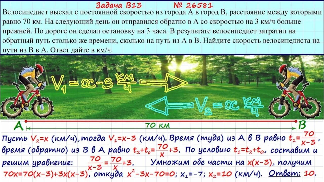 Задача про велосипедистов. Задача по математике про велосипедистов. Задачи по математике про велосипеды. Решение задачи два велосипедиста. Велосипедист выехал в 10 30 и приехал