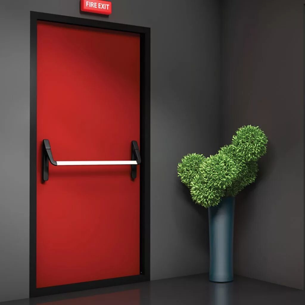 Алюминиевая входная дверь 900x2000 мм. Дверь в техническое помещение. Дверь пожарного выхода. Дверь на прозрачном фоне. Emergency door.