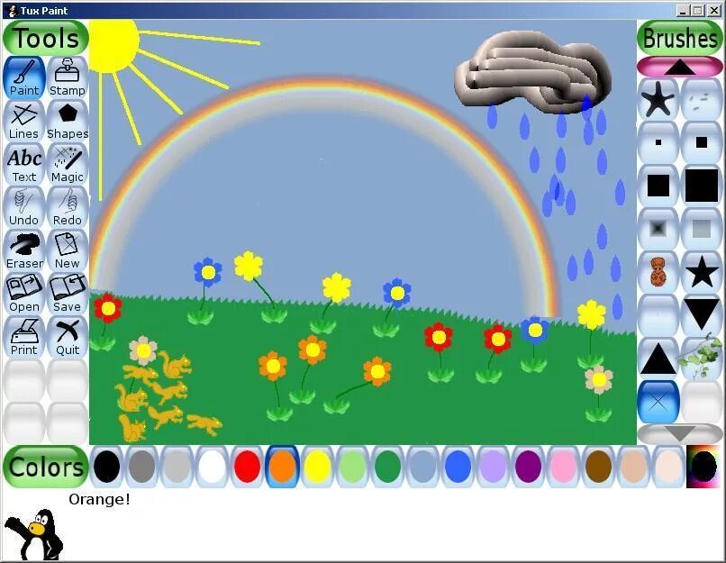 Графические программы для детей. Tux paint инструменты для рисования. графический редактор для детей. программа paint. рисунки в tux paint.