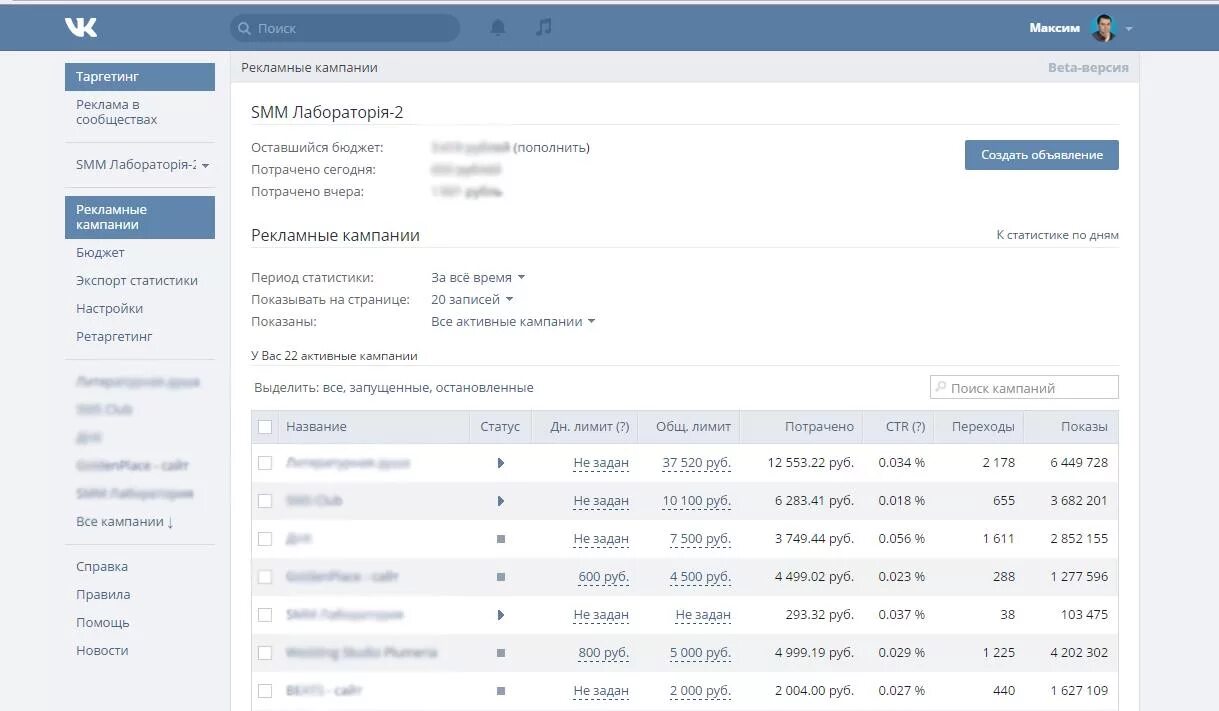Vk ads 2000 конверсий. Скриншот рекламного кабинета ВК. Рекламный кабинет ВКОНТАКТЕ. Рекламный кабинет. Новый рекламный кабинет ВК.