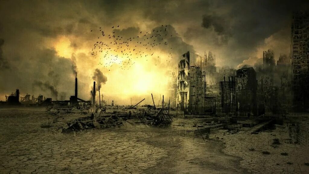 Мир после битвы. Разрушенный город после катастрофы.