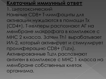 Цитотоксический т клеточный иммунный ответ