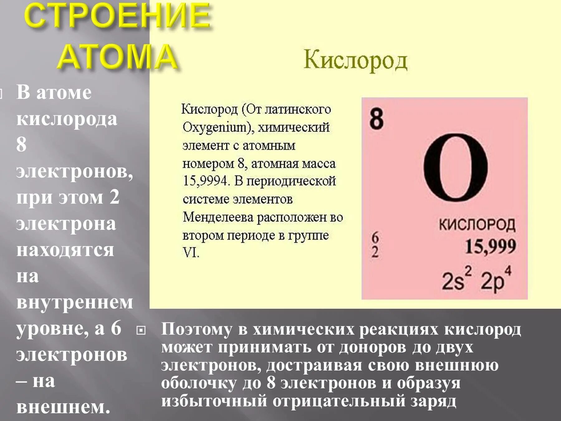 Сколько элементов в кислороде