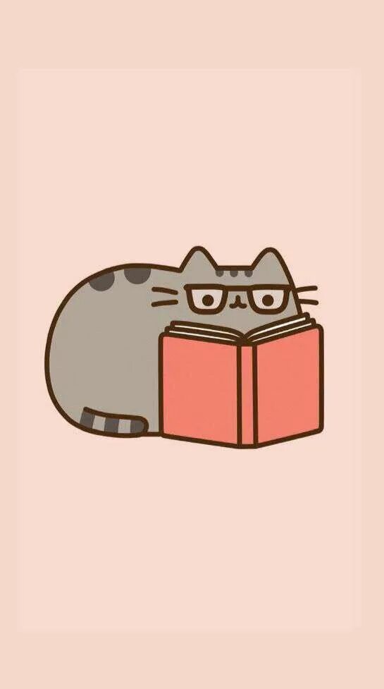 Cartoon cat reader