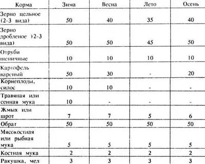 Норма корма курицы в день