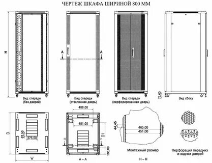 Серверная стойка размеры