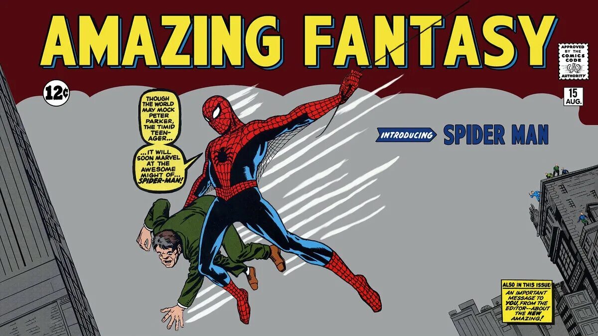 Amazing Spider man комикс 1 выпуск. Первый выпуск человека паука комикс. Марвел комикс человек паук 1 выпуск. Человек паук amazing Fantasy 15. Amazing first