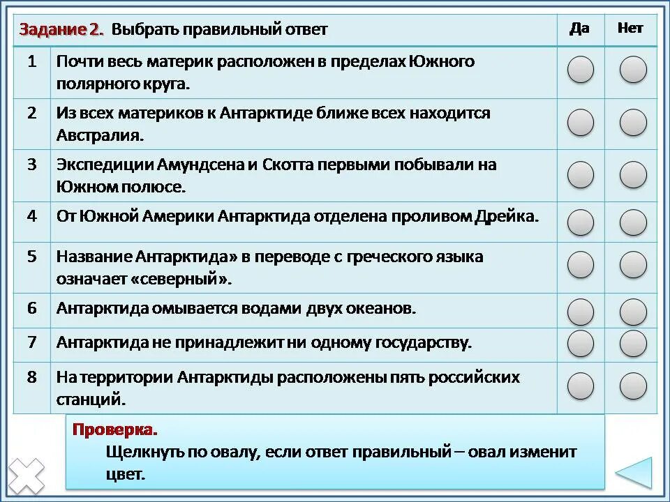 Тест по географии 7 класс тема антарктида