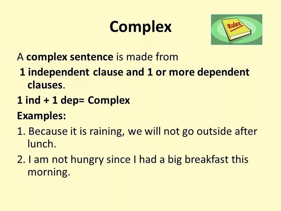 Simple and complex sentences. Simple and complex sentences