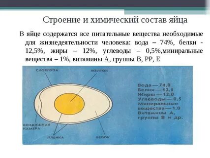 Яйцо курицы состав